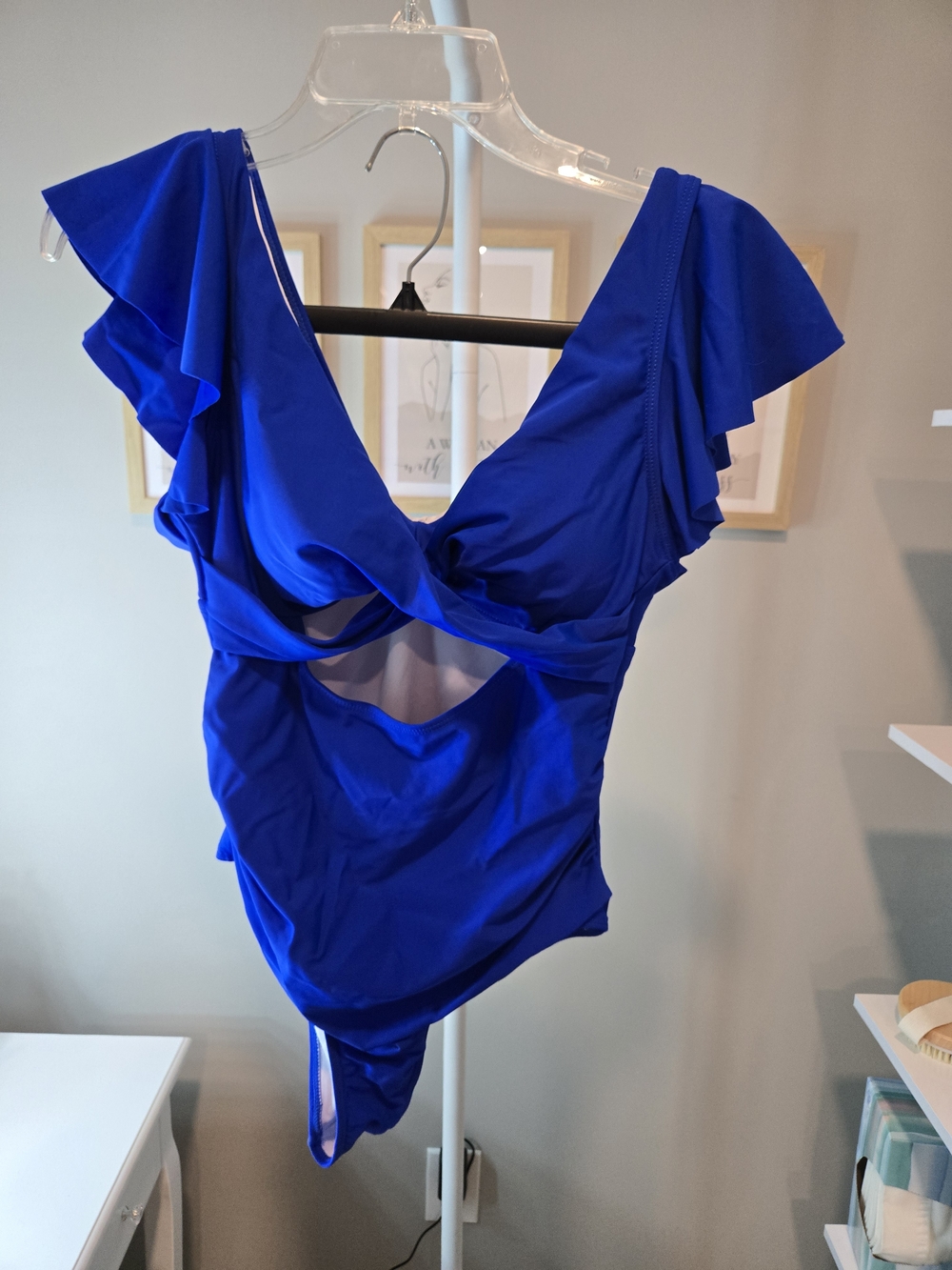 🌞⛱️👙 New AIMAGÉ Classic Blue One-Piece Swimsuit - Women's
